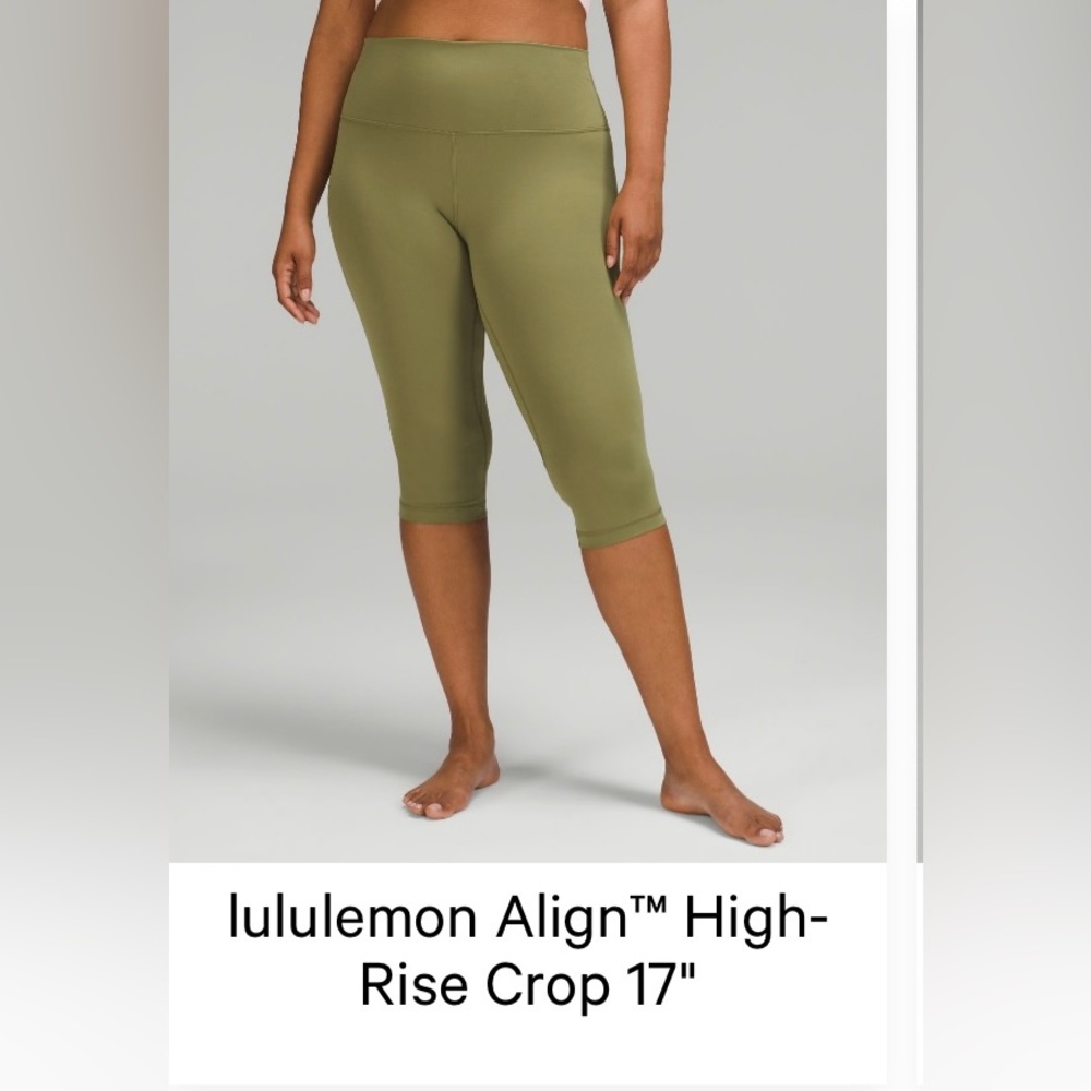 Lululemon Align high rise crop 17” Bronze Green leggings